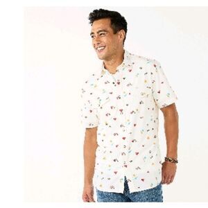 Sonoma Goods For Life Short-Sleeve Perfect Length Button-Down Shirt Size S